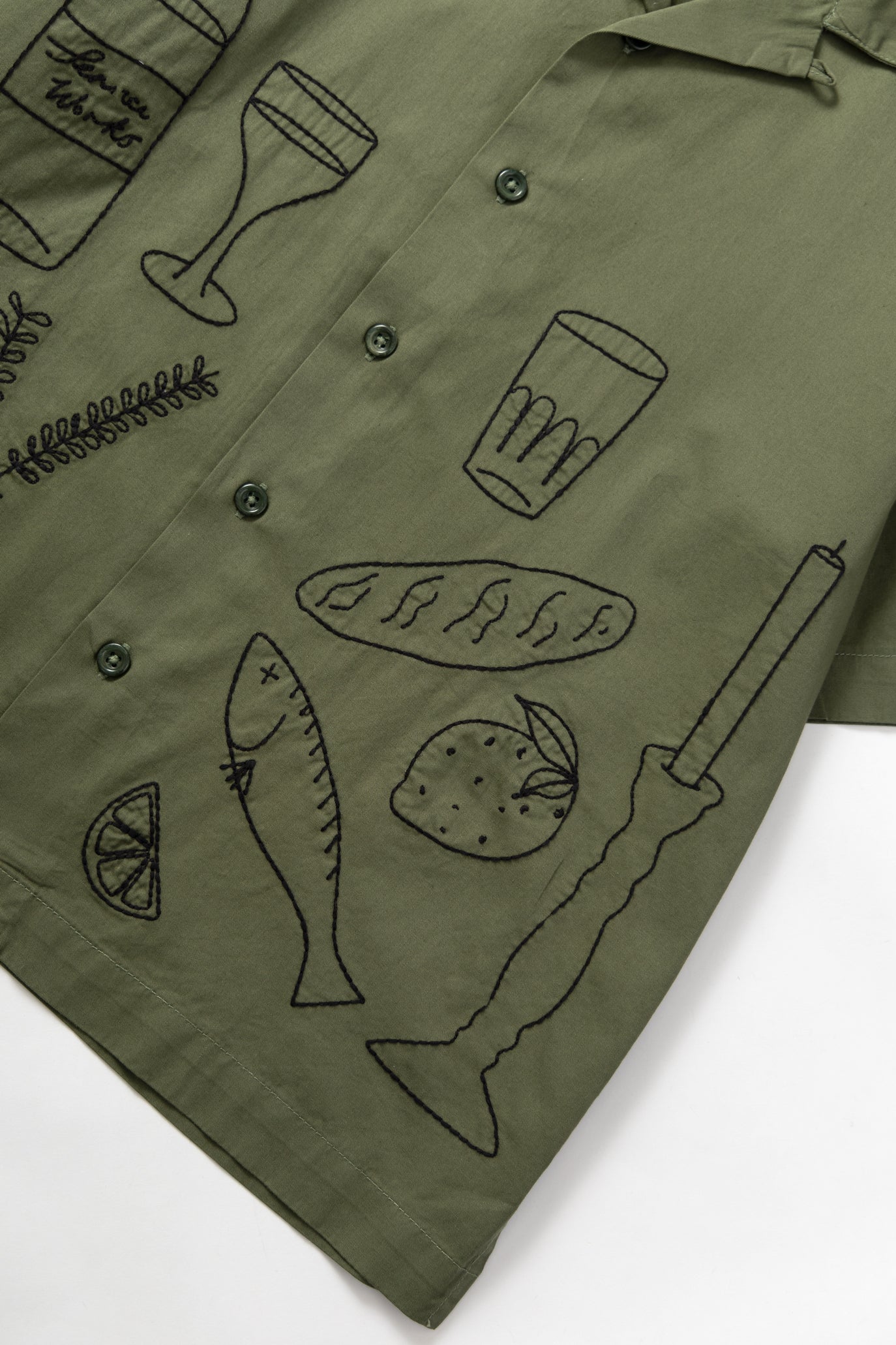 Chemise manches courtes PICNIC - olive