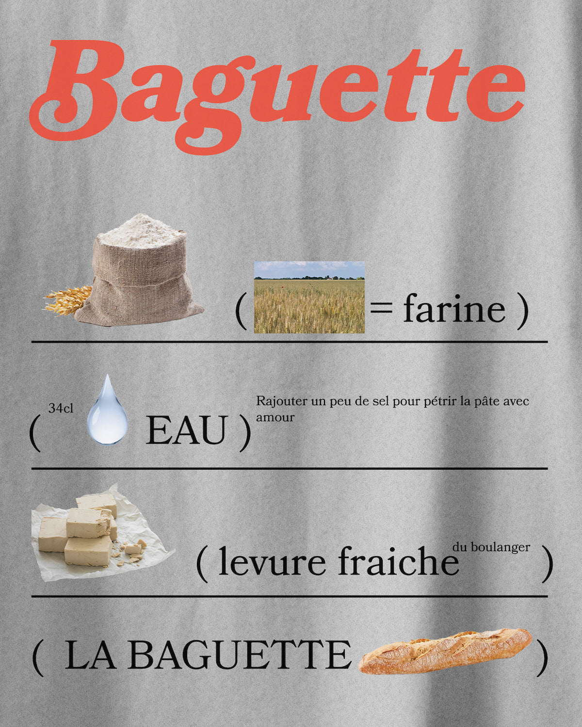 T-Shirt à manches courtes "Baguette" - Gris