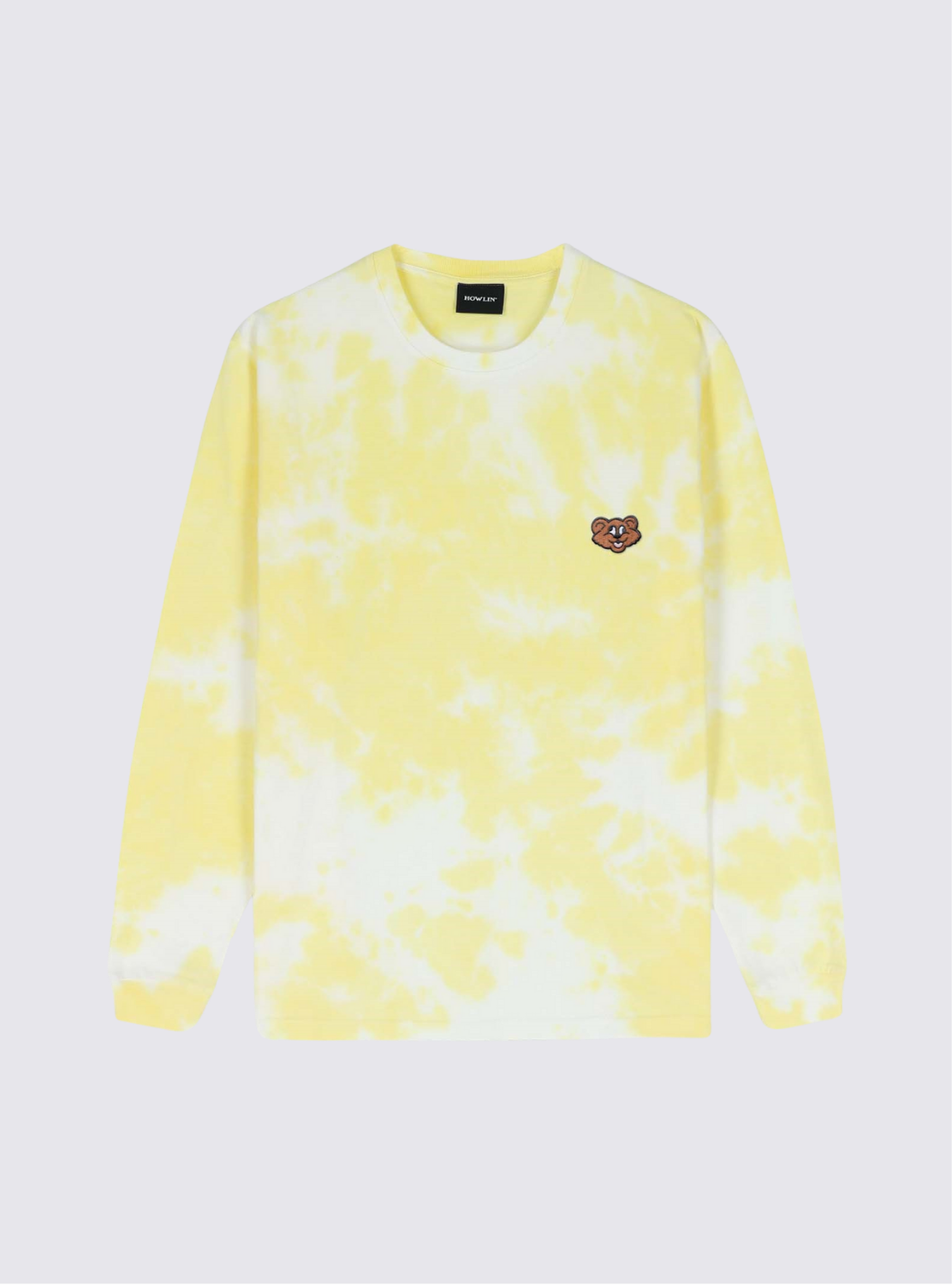 T-Shirt à manches longues Cosmic Shaggy Bear - Tie Dye Jaune