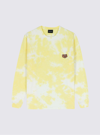 T-Shirt à manches longues Cosmic Shaggy Bear - Tie Dye Jaune