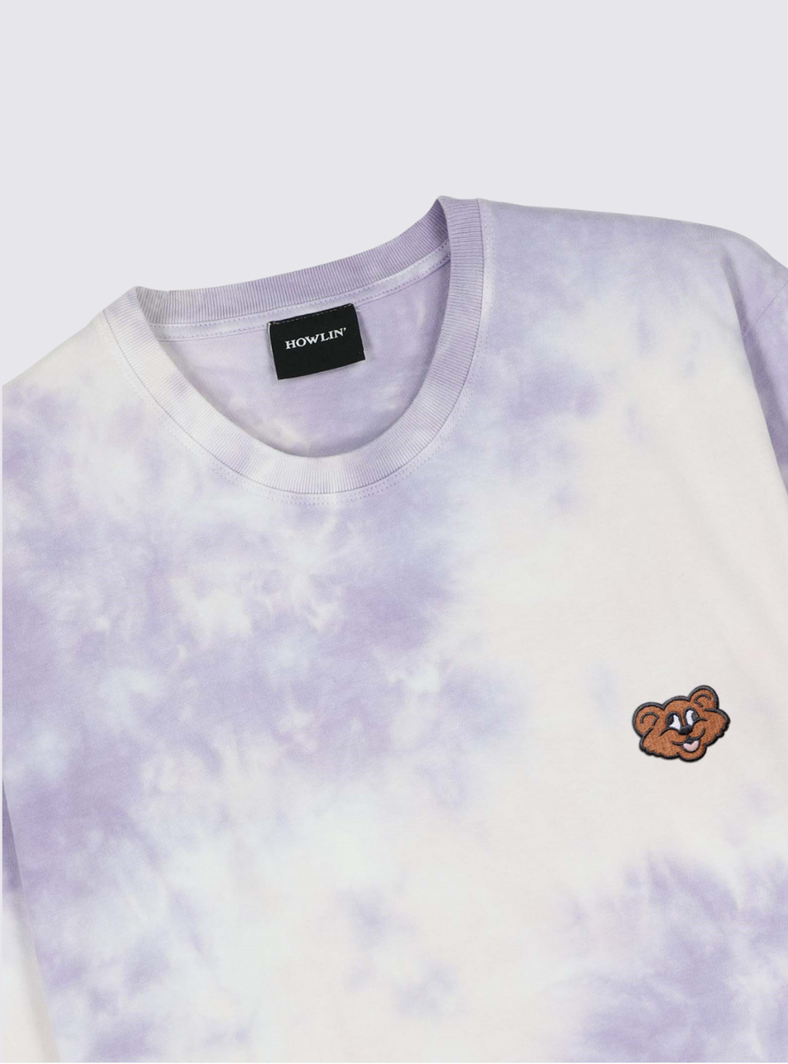 T-Shirt à manches longues Cosmic Shaggy Bear - Tie Dye Violet