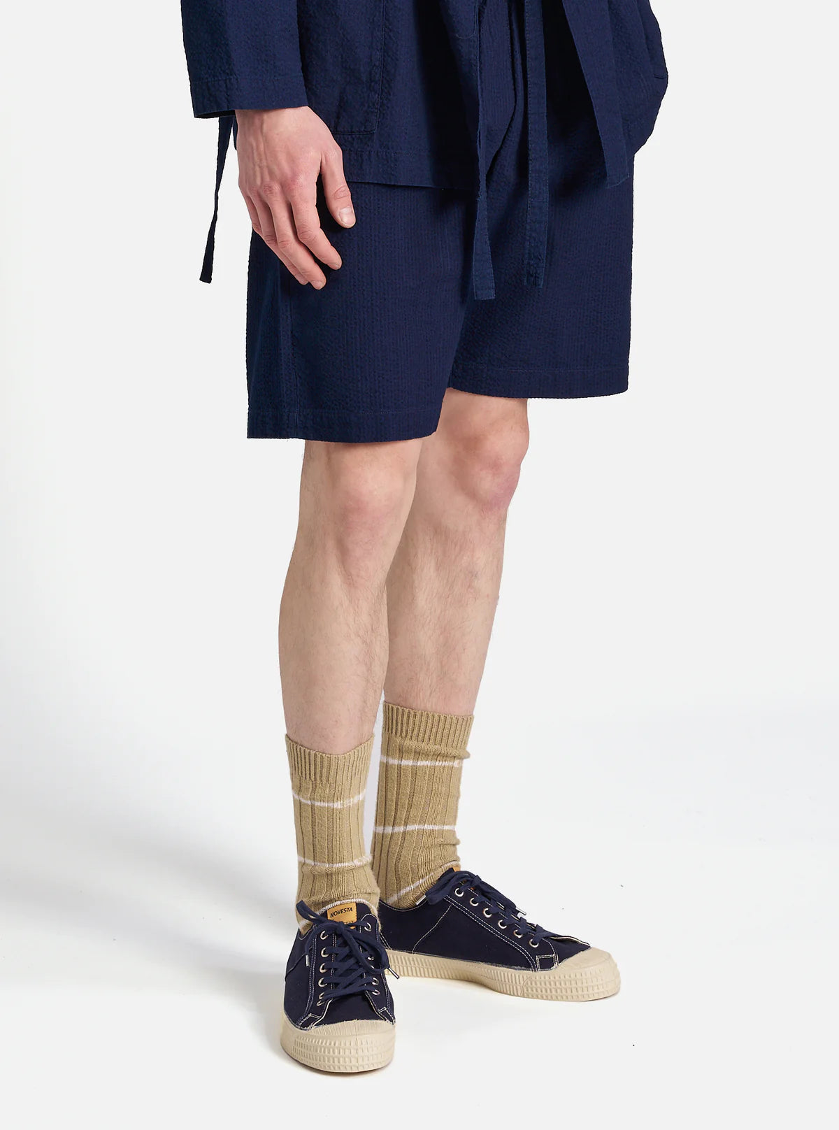 Short en seersucker - Washed Indigo