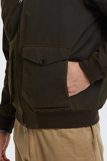 Veste G9 Pocket en coton ciré - Vert Mousse