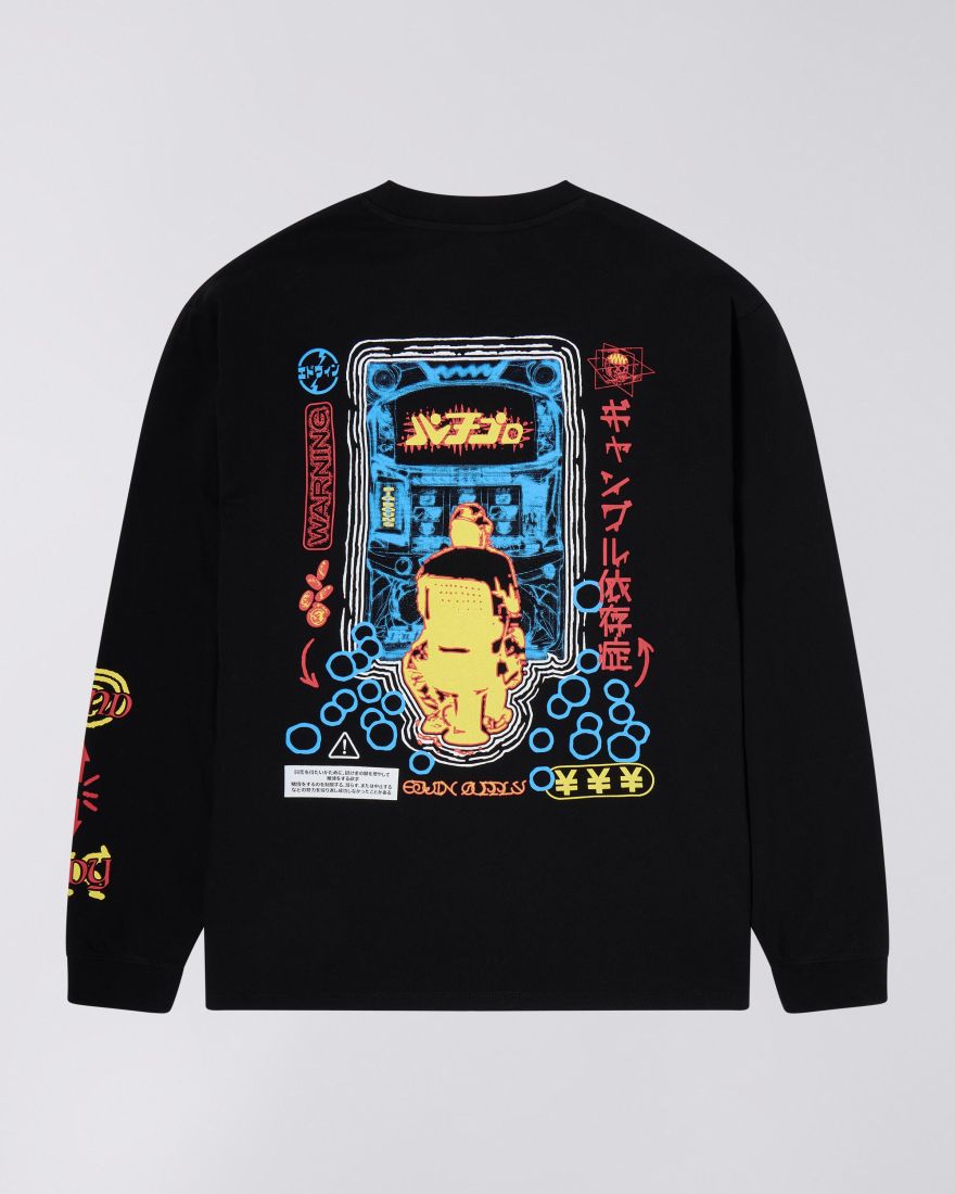 T-shirt Pachinko à manches longues - Noir